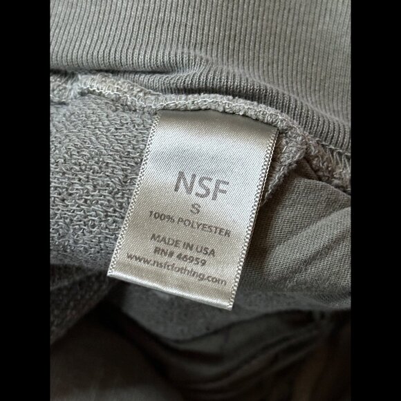 NSF x Soul Cycle Joggers Small Womens Sage Green Lace Up Mid Rise Distressed - Picture 8 of 8
